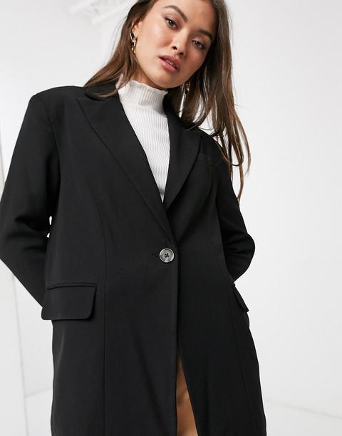 Stradivarius Boyfriend Blazer In Black