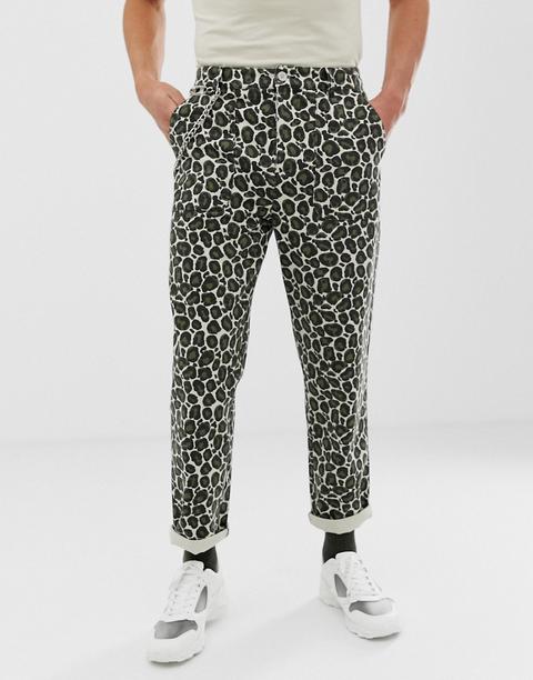 Asos Design - Fatigue - Pantalon Décontracté Délavé À Imprimé Animal