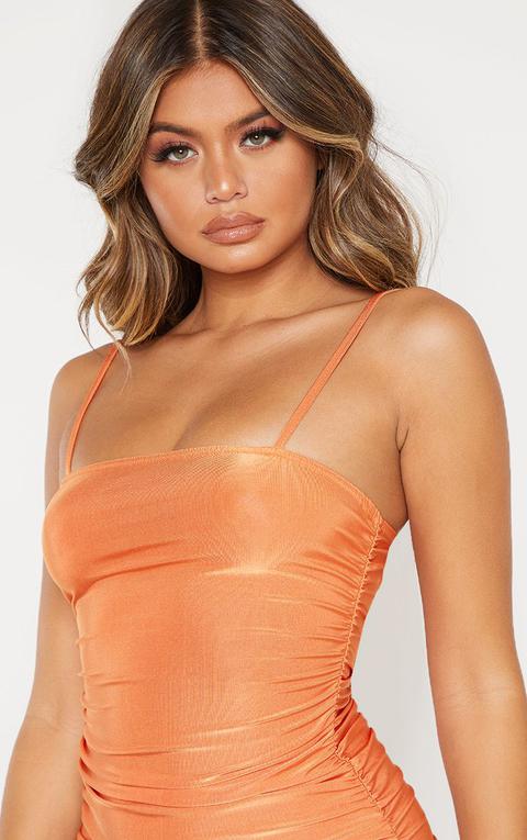 orange strappy dress