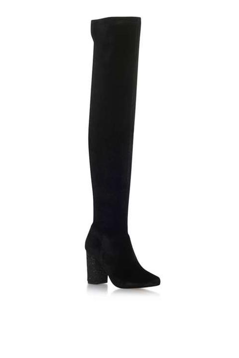 Black High Heel Knee Boots