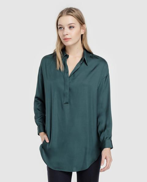 Síntesis - Blusa De Mujer En Color Verde Oscuro de El Corte Ingles Buttons