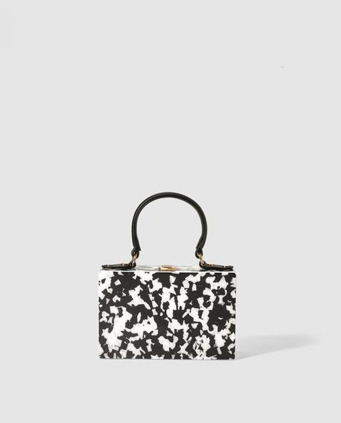 Tintoretto - Clutch De Fiesta Bicolor En Blanco Y Negro Con Efecto Mármol