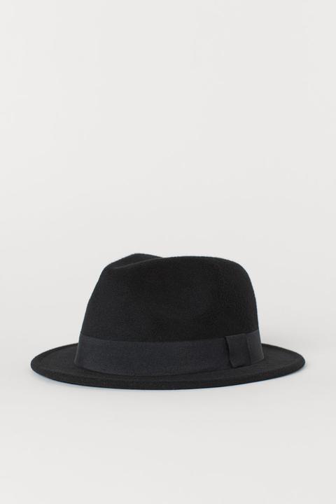 H & M - Sombrero De Fieltro - Negro