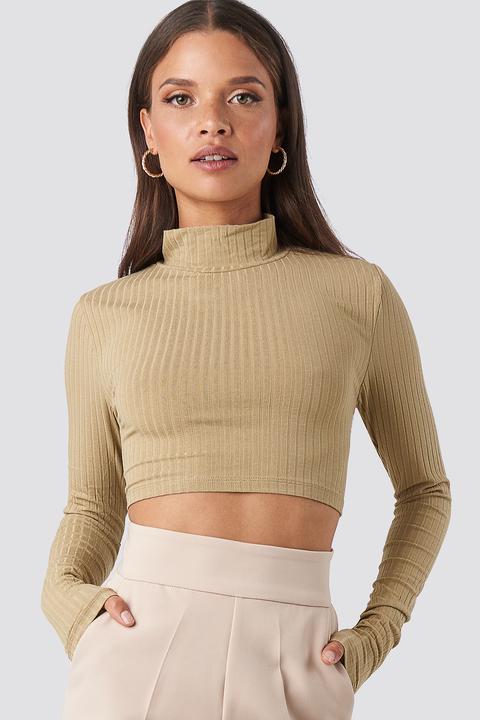 cropped long sleeve polo