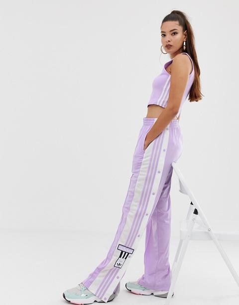 lilac adidas popper pants