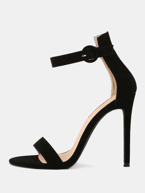 Stiletto Open Toe High Heels Black