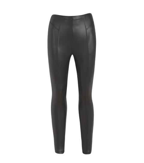 Petite Black Leather-look Stretch Leggings New Look