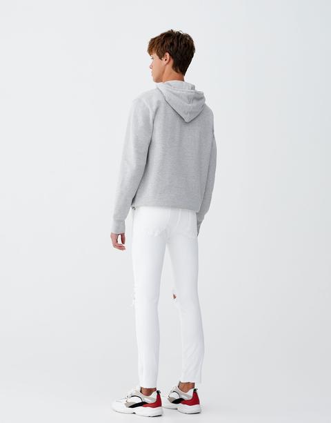 Jeans Super Skinny Fit Blanco Rotos