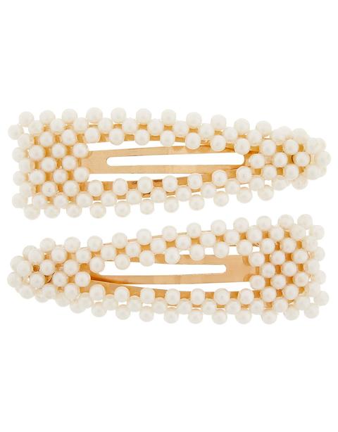 Accessorize 2x Pearly Snap Hair Clips