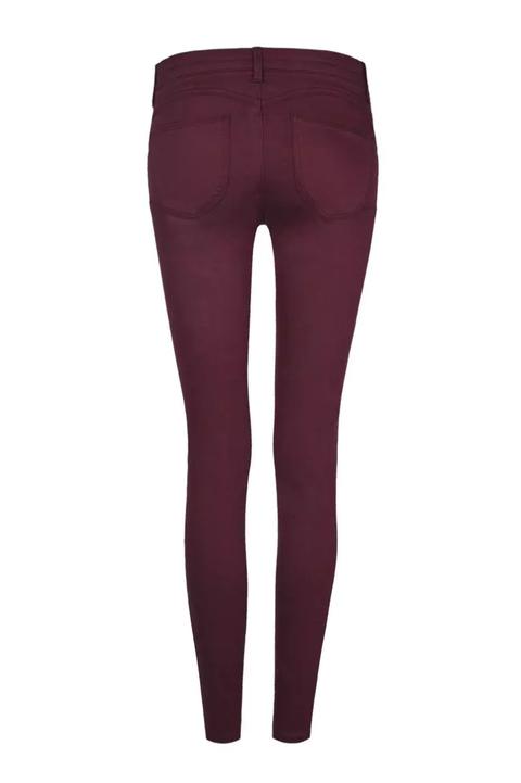 Pantaloni Skinny Bordeaux Push-up