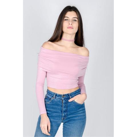 Kath - Pink Off The Shoulder Crop Top