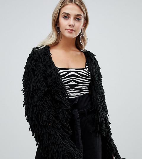 Cárdigan Negro De Pelo De Missguided