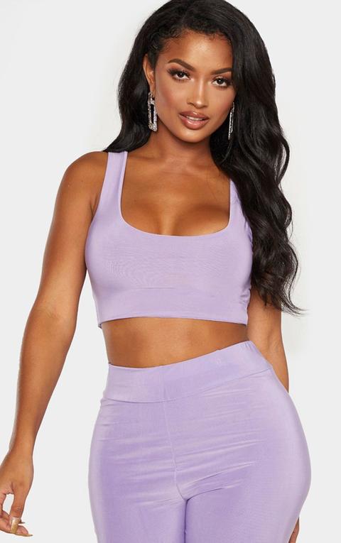 Shape Lilac Square Neck Crop Top