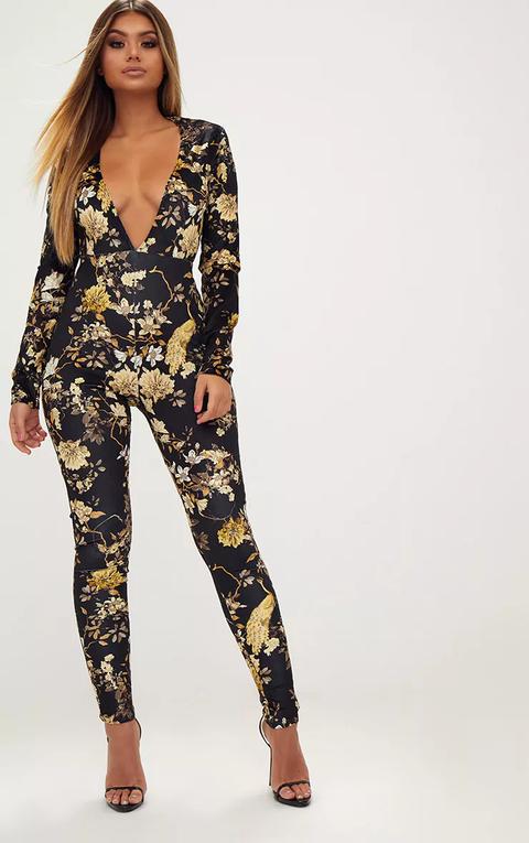 floral velvet jumpsuit