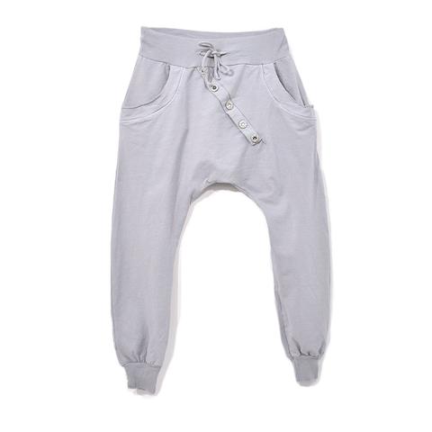 Pantalón Baggy Botones Gris