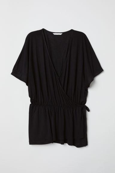 H & M - Top Incrociato In Jersey - Nero