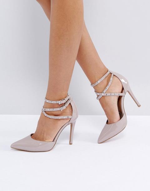 Asos - Portmore - Scarpe A Punta Con Tacco E Borchie - Beige