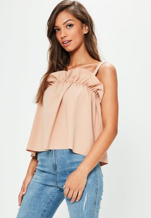 Nude Gathered Cami Vest Top