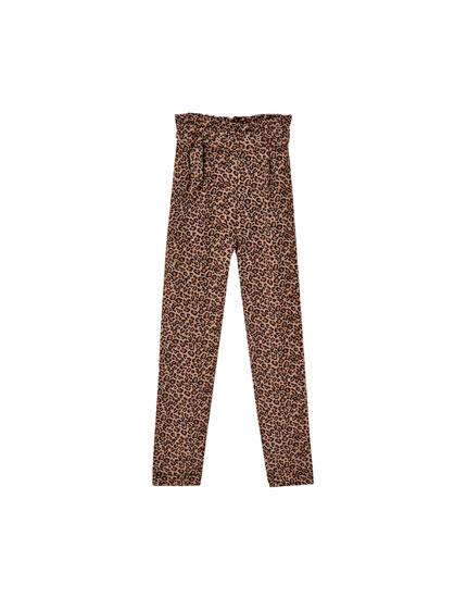 Pantalón Paperbag Leopardo