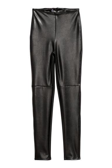 H & M - Leggings In Finta Pelle - Nero