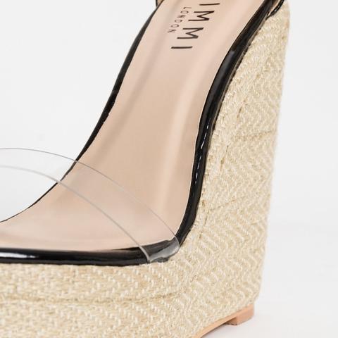 clear espadrille wedges