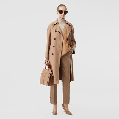 Double-faced Cashmere Trench Coat In Camel - Women | Burberry