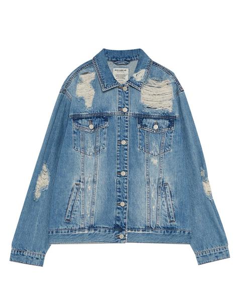 Giubbotto Denim Girlfriend Strappi