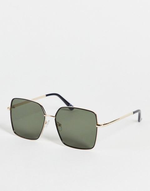 Asos Design Oversized 70s Sunglasses In Black Frame