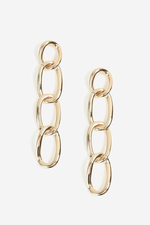 Womens **chain Drop Earrings - Gold, Gold