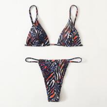 Bañador Bikini Tanga Con Estampado