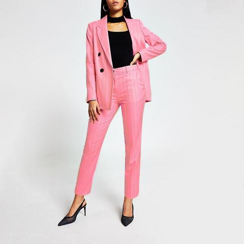 Pink Pinstripe Cigarette Trousers