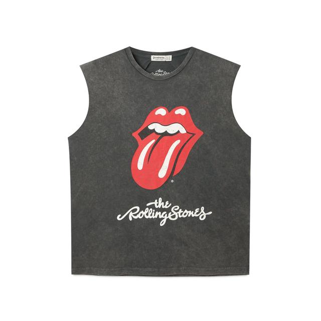 estéreo orquesta República Camiseta Licencia Rolling Stones Hombreras from Stradivarius on 21 Buttons