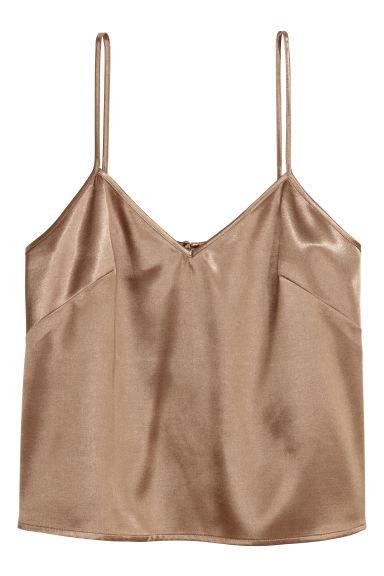 H & M - Top Con Scollo A V - Marrone