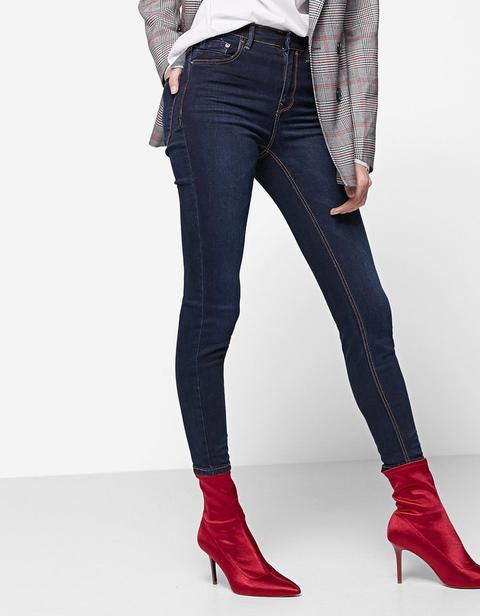 Denim High Waist Jeans Scuro