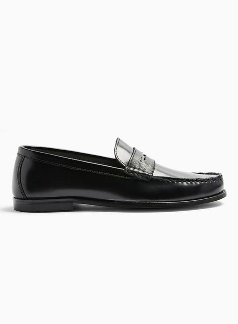 Black Real Leather Loafers