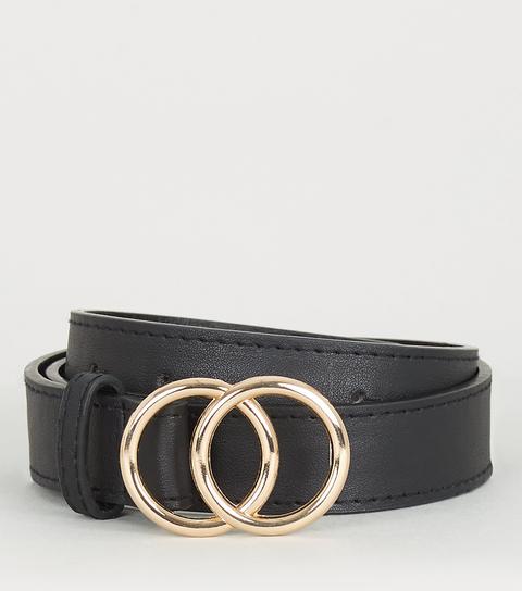 Girls Black Circle Buckle Belt New Look