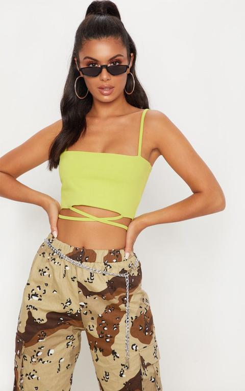 Lime Strap Crop Top