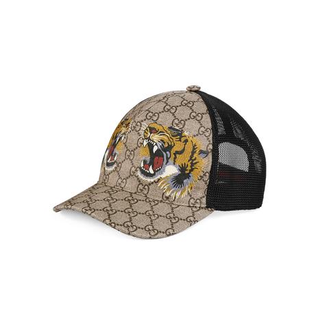 Cappellino Da Baseball Gg Supreme Con Stampa Tigre