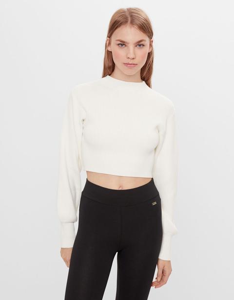 High Neck Cropped Sweater