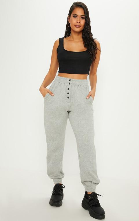 Grey Popper Front Jogger