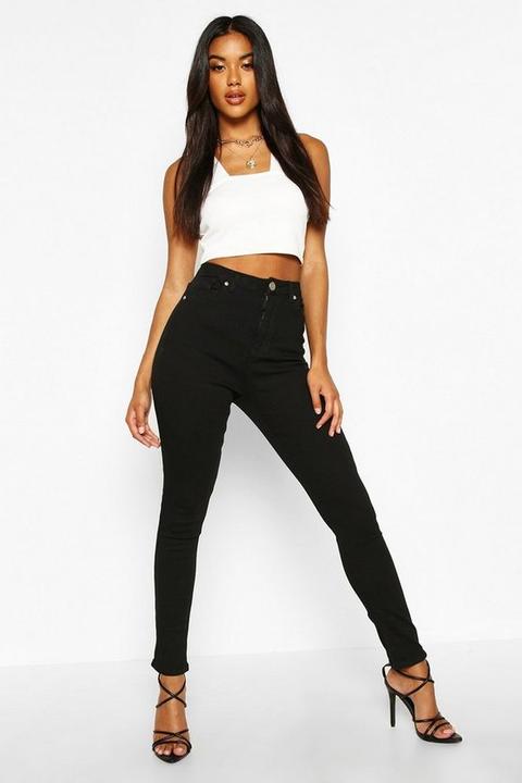 Womens Basics High Waist Skinny Jeans - Black - 6, Black