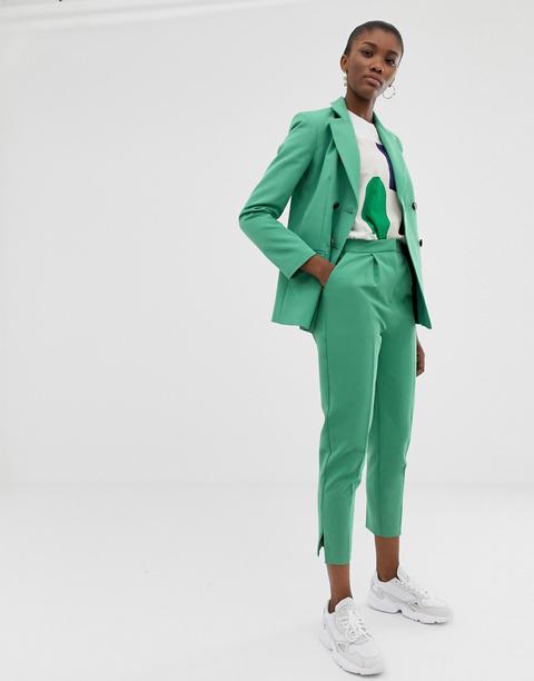 Asos Design - Pantalon De Costume Slim - Sauge - Vert