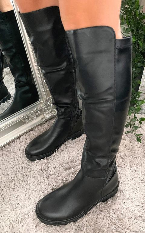 Nika Knee High Boots In Black