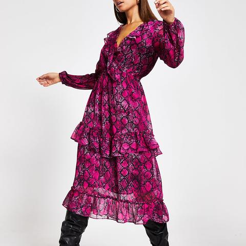 river island pink midi dress