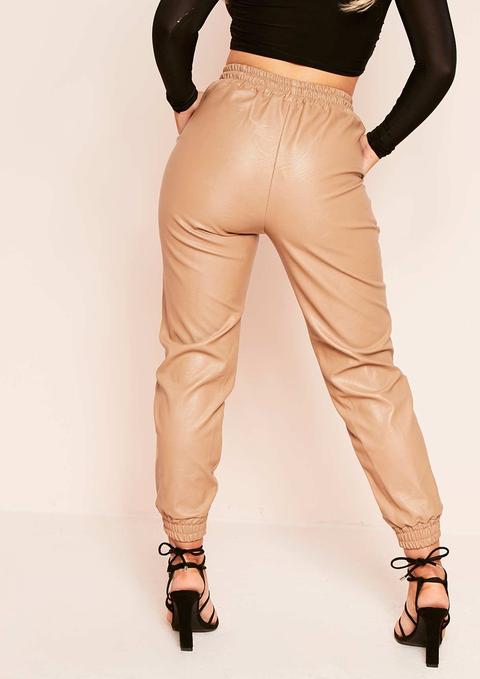 Missy Empire Leather Joggers on Sale 