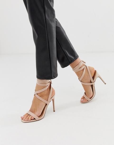 Sandalias De Tacón Barely There Hollis De Asos Design-rosa