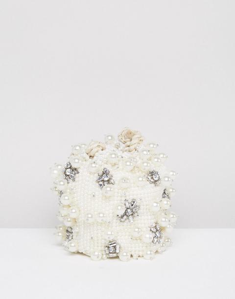 Clutch Estilo Bolsita Para Novia Con Adorno De Perlas De Asos Design