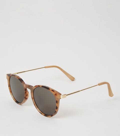 Brown Tortoiseshell Effect Retro Sunglasses New Look