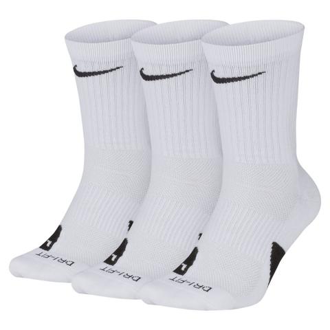 Nike Elite Calcetines Largos De Baloncesto (tres Pares) - Blanco