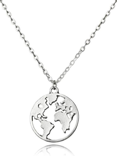 Map Design Pendant Necklace